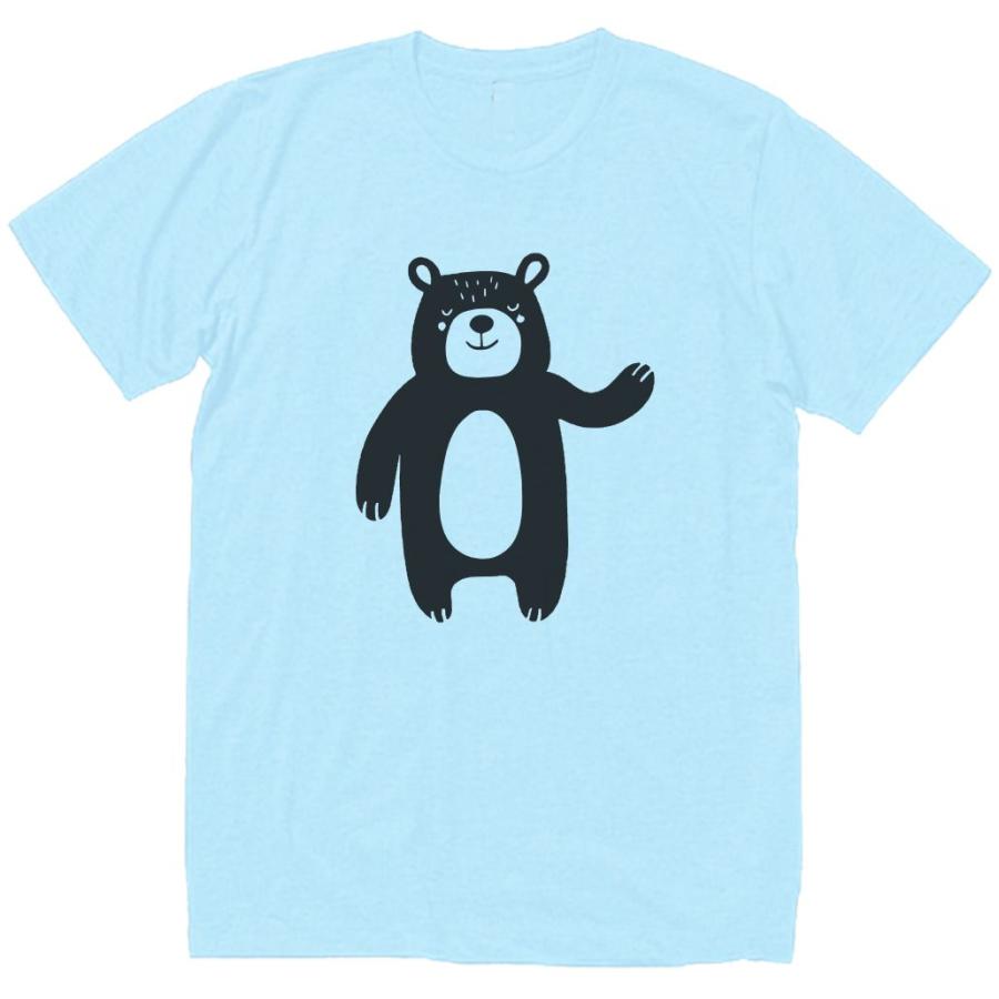 動物・生き物 Tシャツ 動物 生き物 クマ 熊 水色 : Tシャツ専門