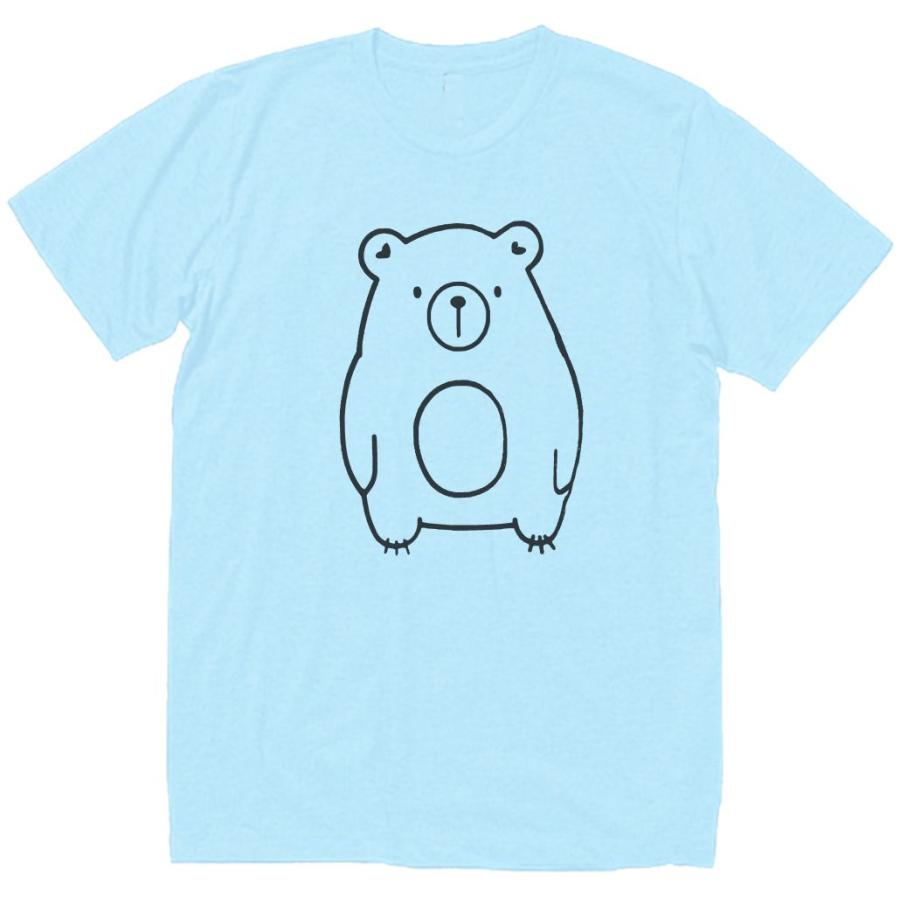 動物・生き物 Tシャツ 動物 生き物 クマ 熊 水色 : Tシャツ専門店