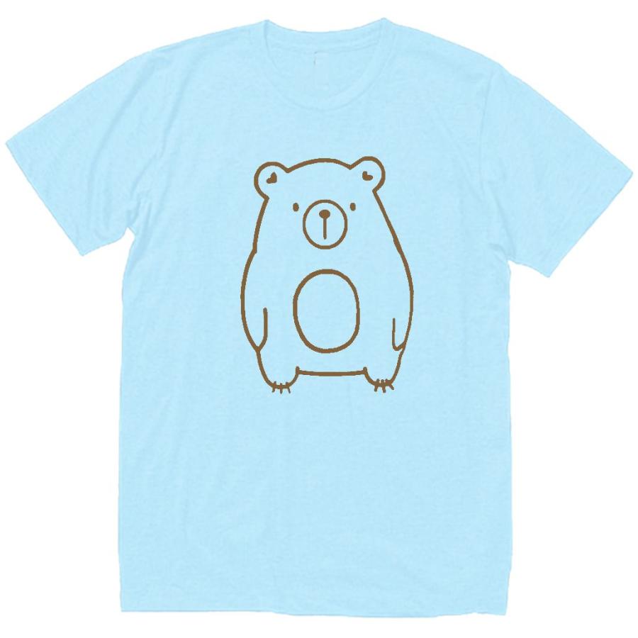 動物・生き物 Tシャツ 動物 生き物 クマ 熊 水色 : Tシャツ専門店