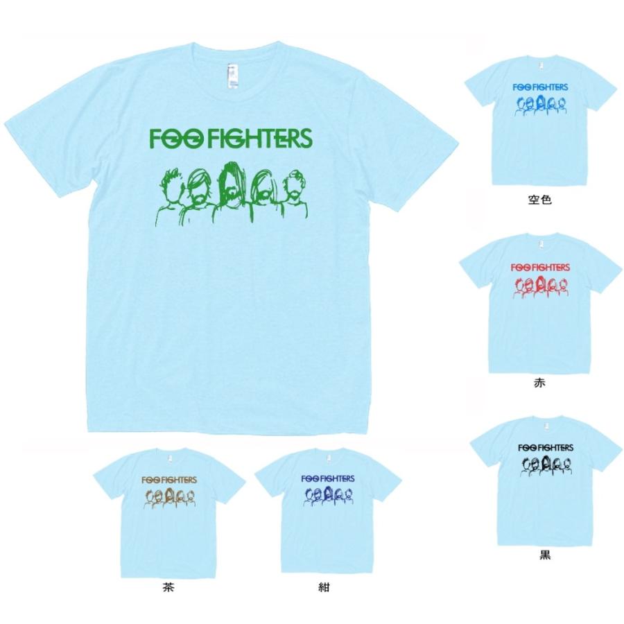 音楽・バンド・ロック・シネマ Tシャツ FOO FIGHTERS 水色 : Tシャツ