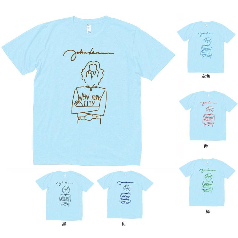 音楽・バンド・ロック・シネマ Tシャツ ジョンレノン John Lennon 水色
