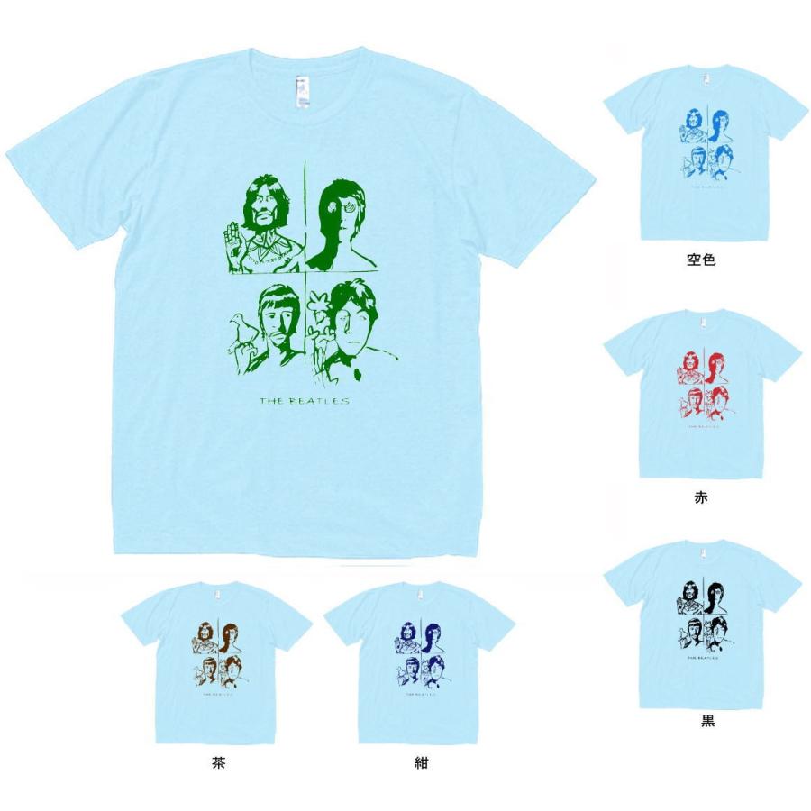 バンド ロック Tシャツ THE BEATLES ビートルズ 水色 : Tシャツ専門店