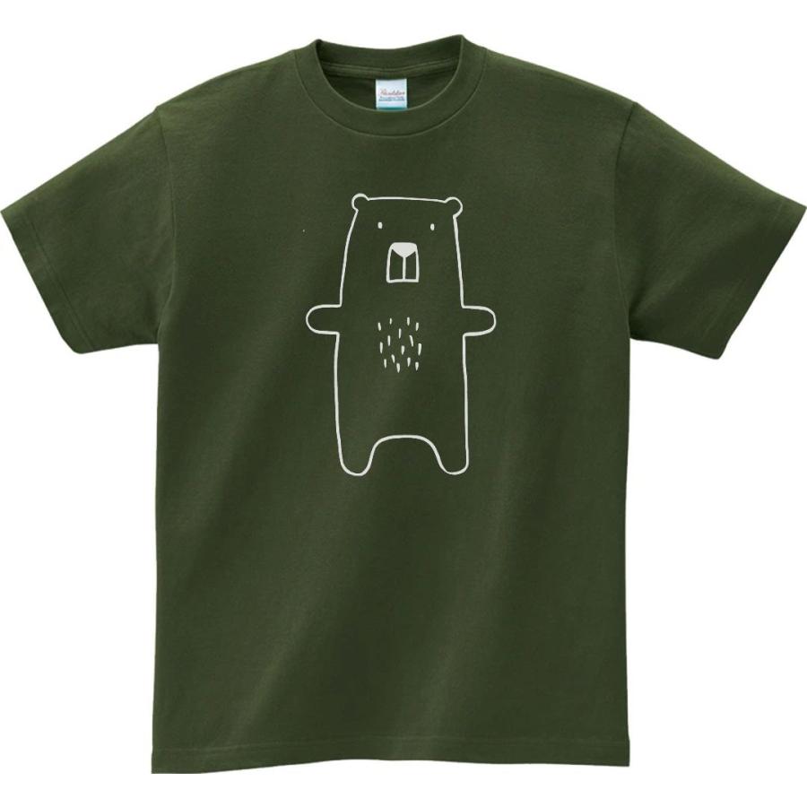 動物・生き物 Tシャツ 動物 生き物 クマ 熊 アーミーグリーン