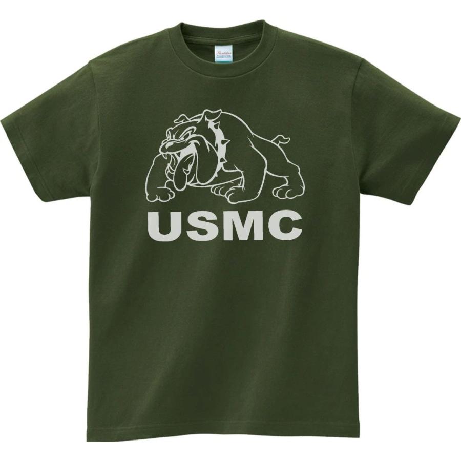 デザイン USMC ブルドッグ アーミーTシャツ アーミーグリーン デザイン USMC ブルドッグ アーミーTシャツ アーミーグリーン