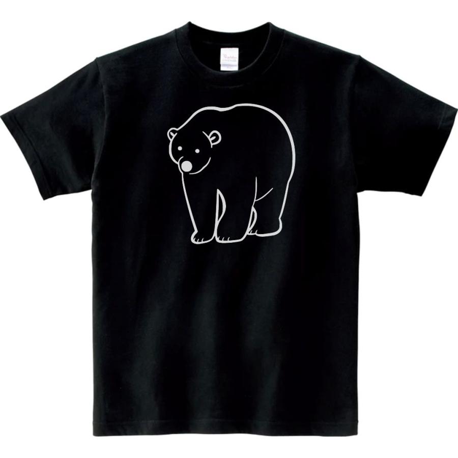 動物・生き物 Tシャツ 動物 生き物 クマ 熊 ブラック : Tシャツ