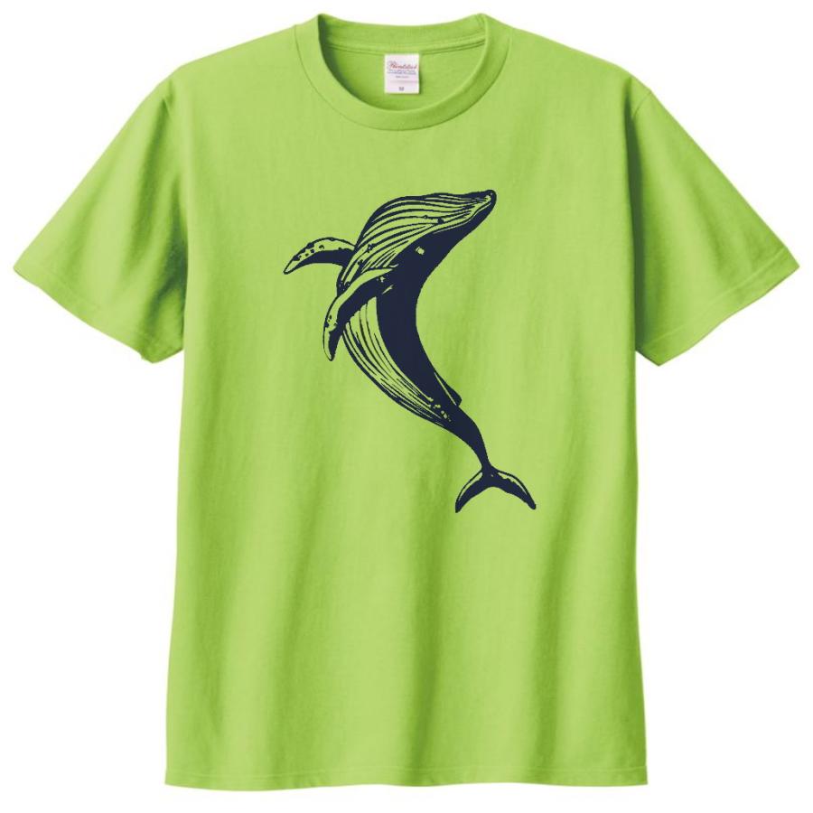 動物・生き物 Tシャツ 動物 生き物 イルカ クジラ ライトグリーン : fg 