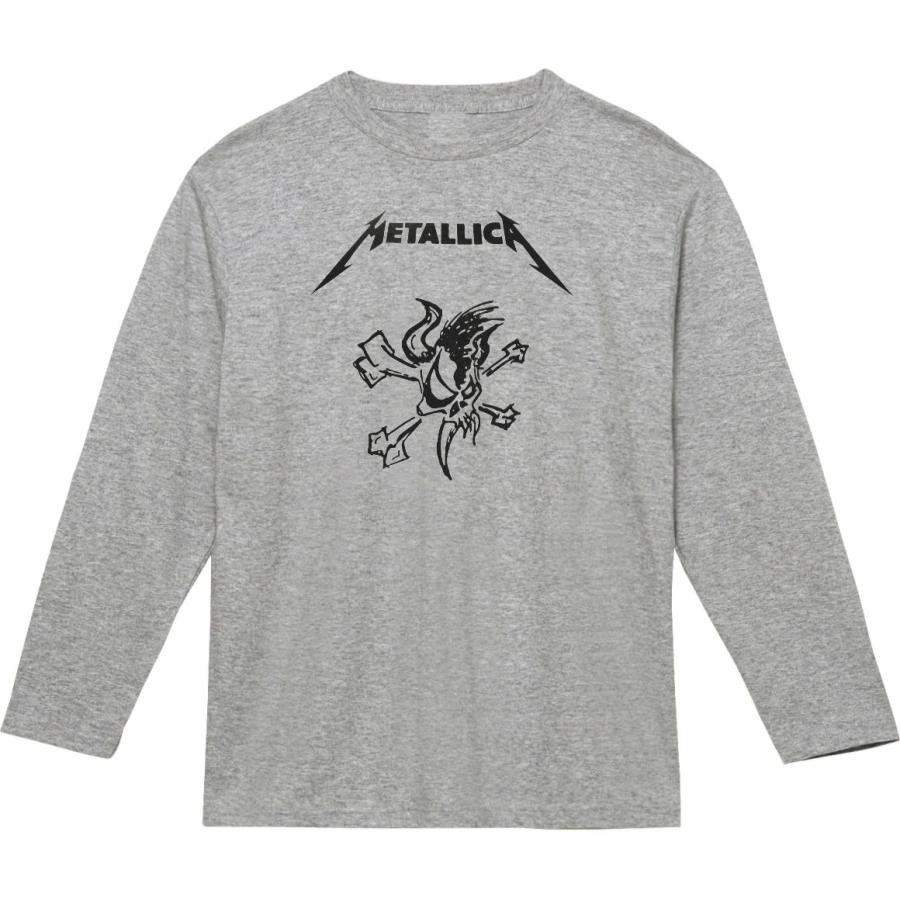 音楽 バンド METALLICA 長袖 ロングスリーブ Tシャツ グレー : Tシャツ 