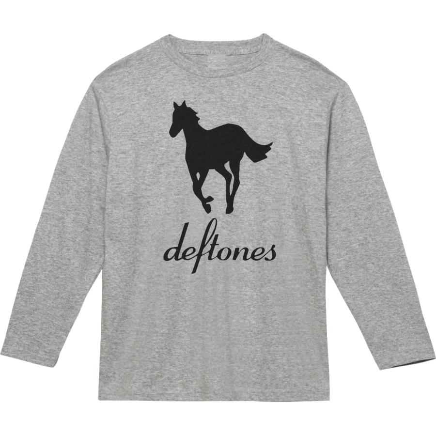 音楽 バンド deftones 長袖 ロングスリーブ Tシャツ グレー : Tシャツ 