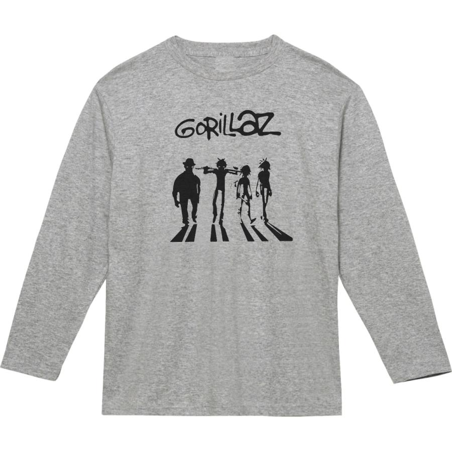 音楽 バンド GoRiLLaz 長袖 ロングスリーブ Tシャツ グレー : Tシャツ