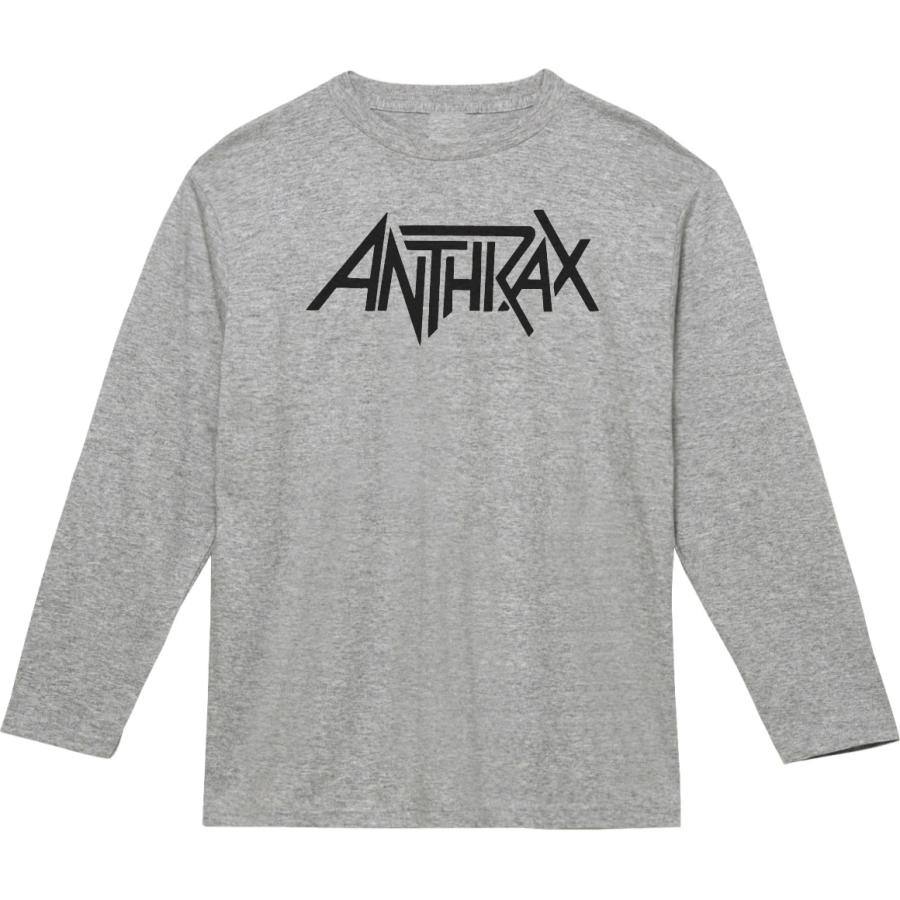 バンド ロック ANTHRAX 長袖 ロングスリーブ Tシャツ グレー : Tシャツ