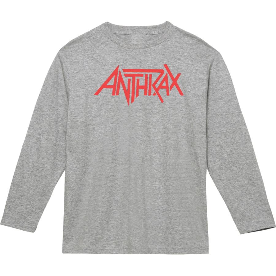 バンド ロック ANTHRAX 長袖 ロングスリーブ Tシャツ グレー : Tシャツ