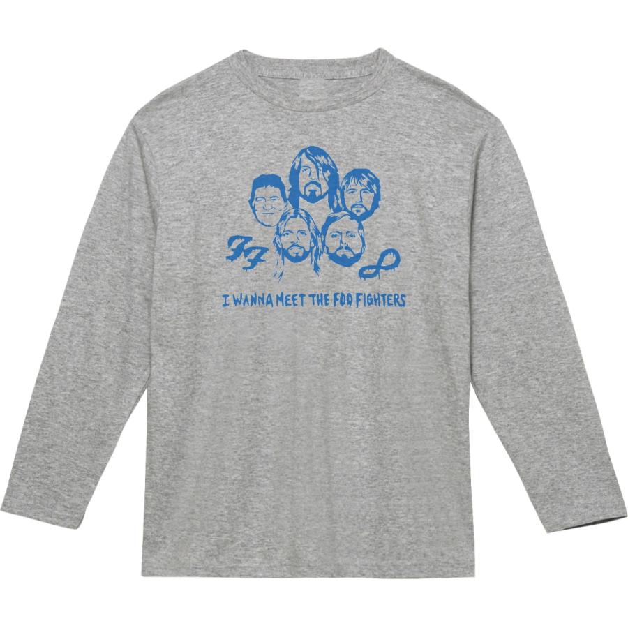 バンド ロック FOO FIGHTERS 長袖 ロングスリーブ Tシャツ グレー : T