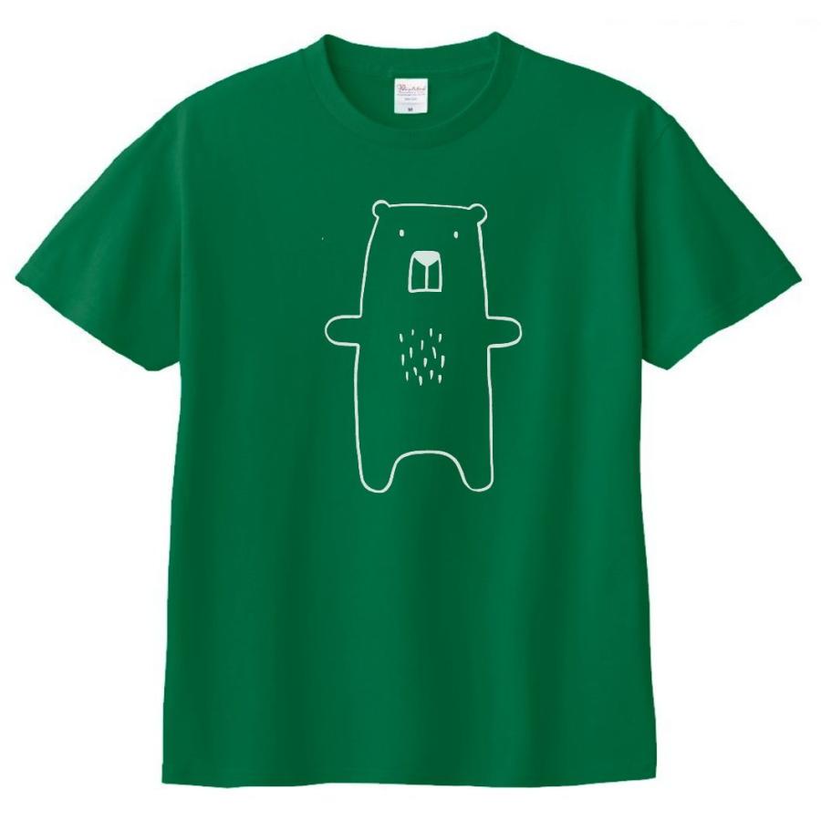 動物・生き物 Tシャツ 動物 生き物 クマ 熊 グリーン : Tシャツ