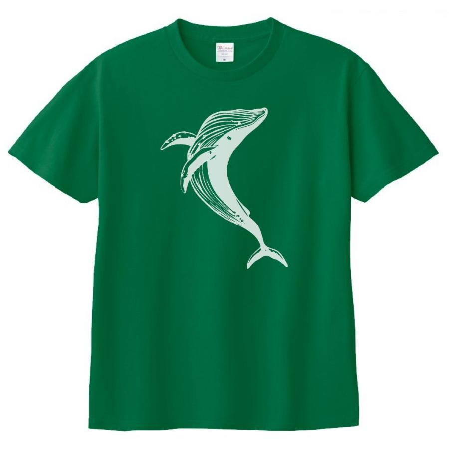 動物・生き物 Tシャツ 動物 生き物 イルカ クジラ グリーン : Tシャツ 