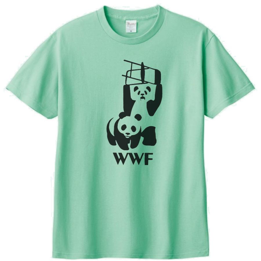 おもしろ パロディ バカ Tシャツ パンダ プロレス アイスグリーン : T