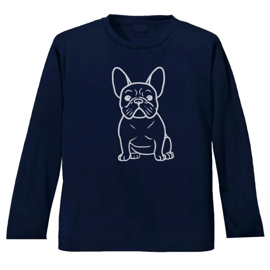 動物 生き物 フレンチブルドッグ 長袖 ロングスリーブ Tシャツ