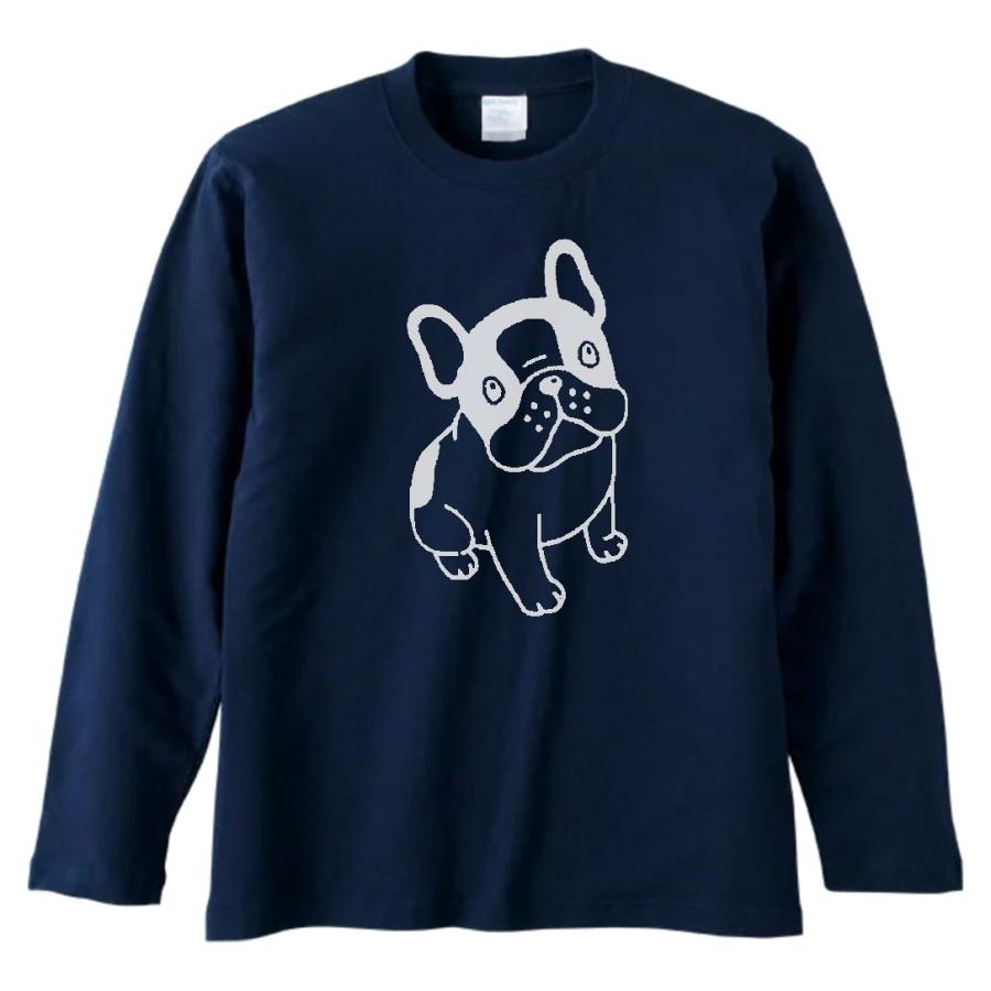 動物 生き物 フレンチブルドッグ 長袖 ロングスリーブ Tシャツ 