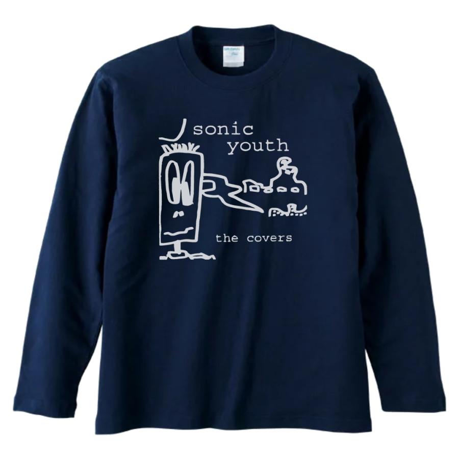音楽 バンド sonic youth 長袖 ロングスリーブ Tシャツ ネイビー : T
