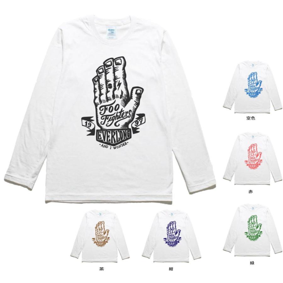 音楽 バンド FOO FIGHTERS 長袖 ロングスリーブ Tシャツ 白 : Tシャツ