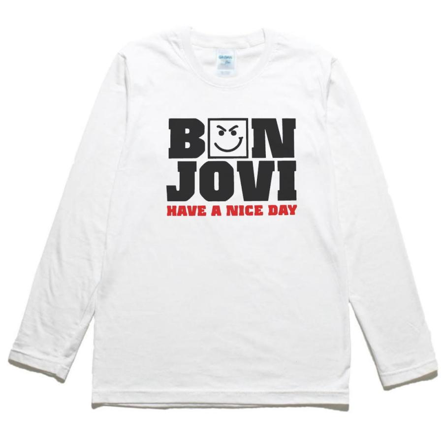 音楽 バンド BON JOVI 長袖 ロングスリーブ Tシャツ 白 : Tシャツ専門 