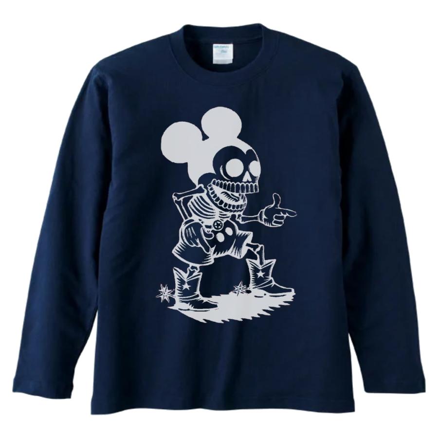 おもしろ デザイン スカル ドクロ ネズミ 長袖 ロングスリーブ Tシャツ