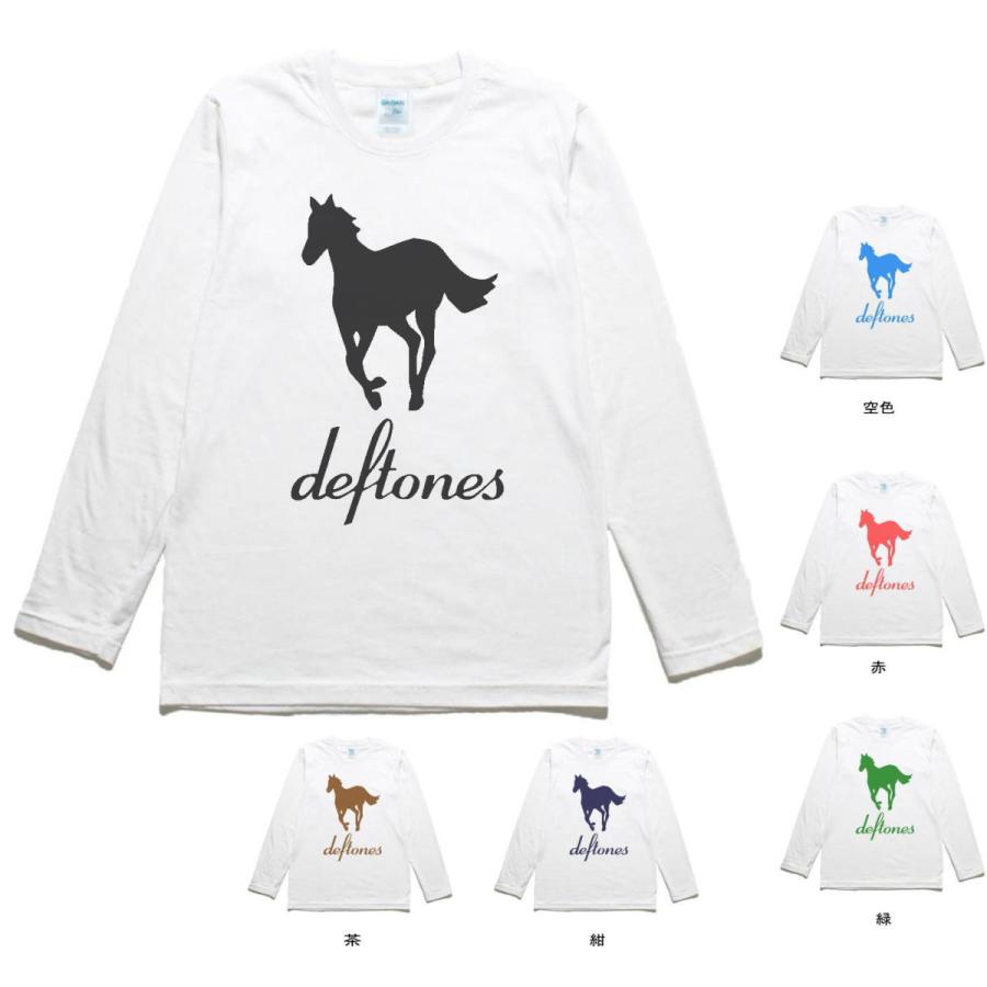 音楽 バンド deftones 長袖 ロングスリーブ Tシャツ 白 : Tシャツ専門