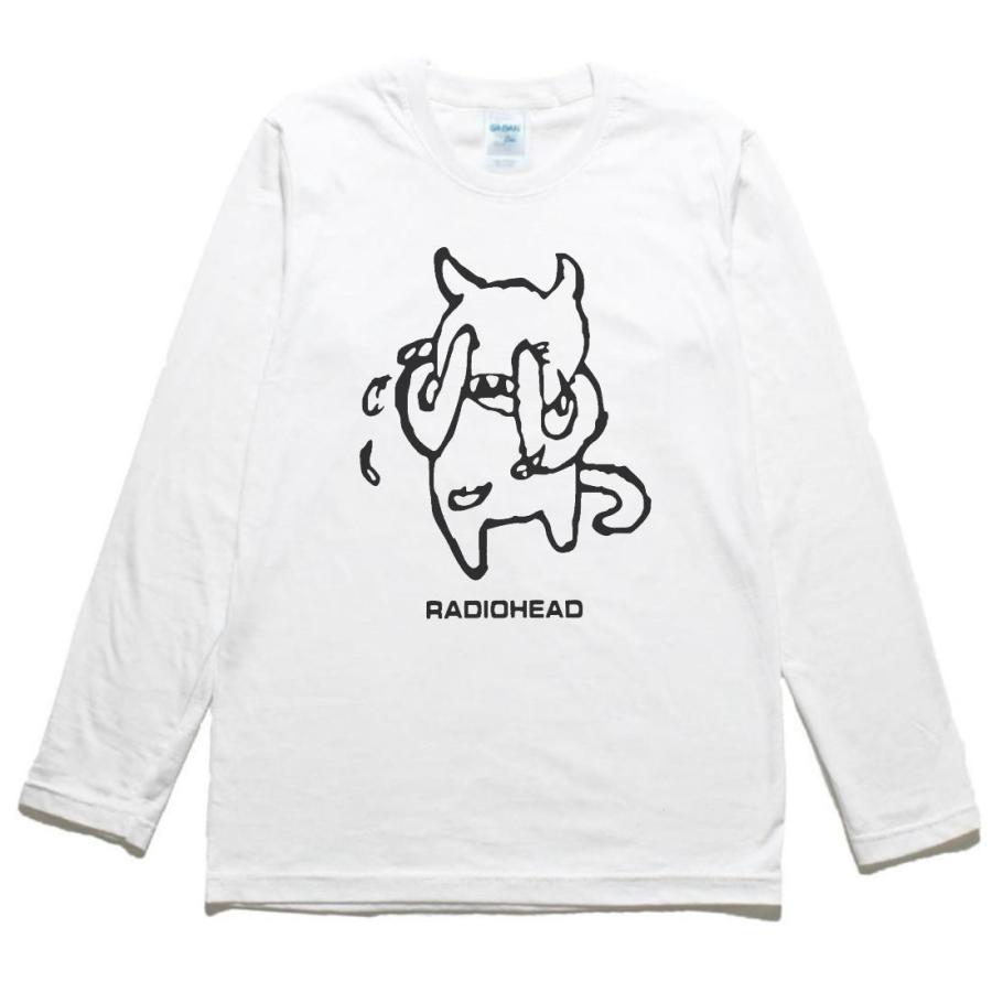 音楽 バンド RADIOHEAD 長袖 ロングスリーブ Tシャツ 白 : Tシャツ専門