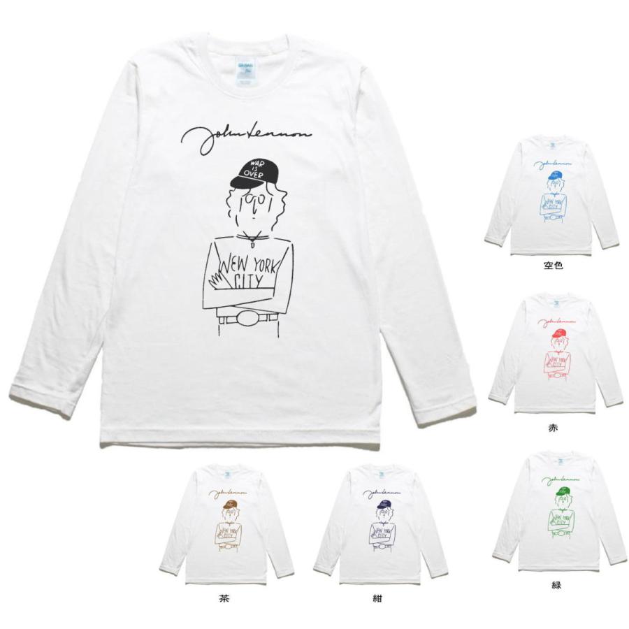 音楽 バンド ジョンレノン 長袖 ロングスリーブ Tシャツ 白 : Tシャツ 