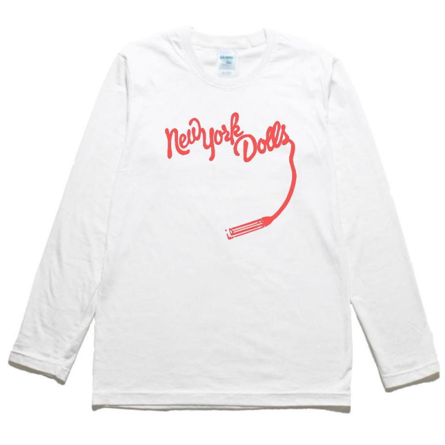 バンド ロック NEW YORK DOLLS 長袖 ロングスリーブ Tシャツ 白 : T 