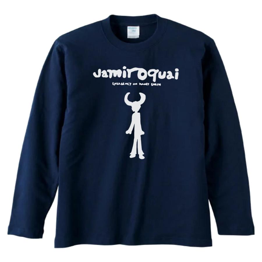 バンド ロック jamiroquai 長袖 ロングスリーブ Tシャツ ネイビー : T