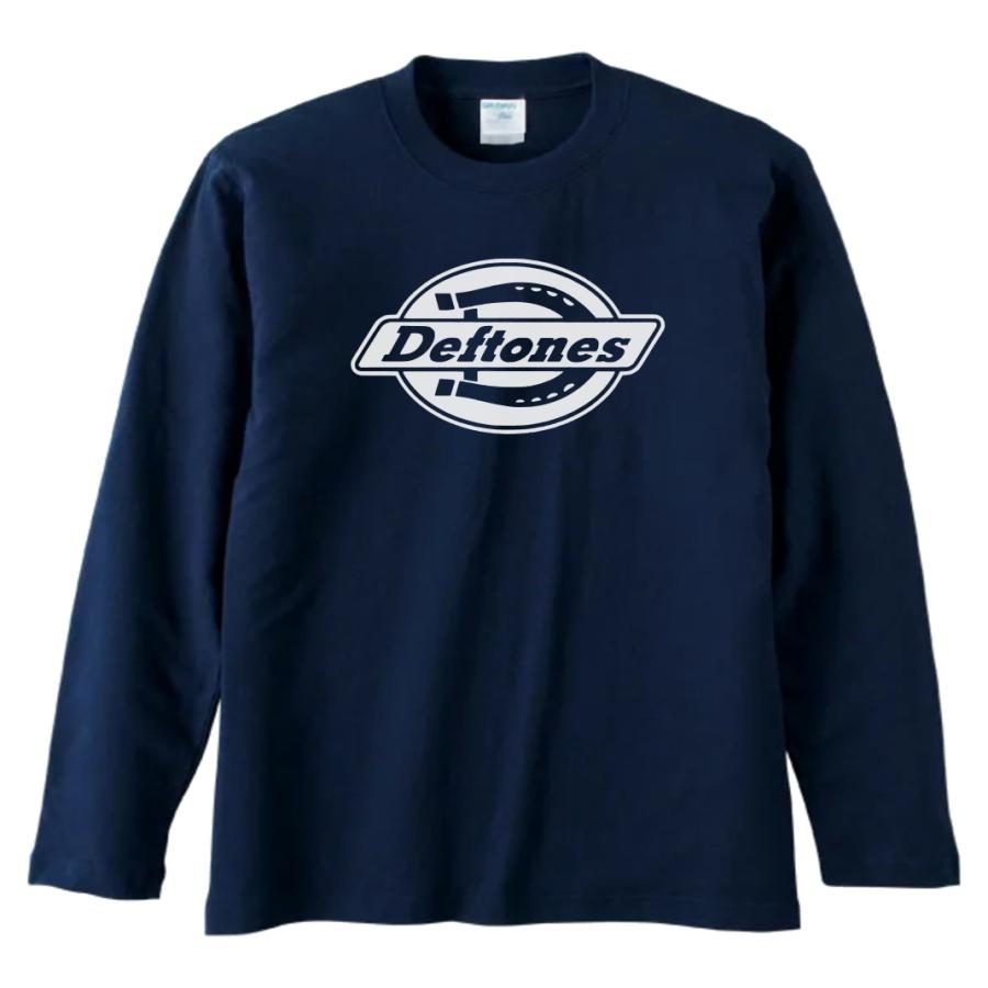 バンド ロック Deftones 長袖 ロングスリーブ Tシャツ ネイビー : T 