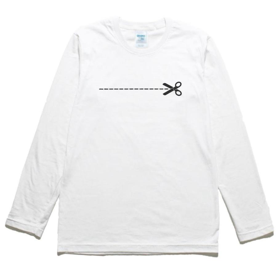 おもしろ デザイン 切り取り線 長袖 ロングスリーブ Tシャツ 白 Nhmt641 Tシャツ専門店 T1500 通販 Yahoo ショッピング
