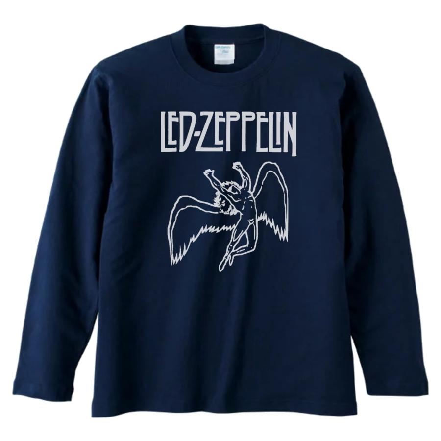 音楽 バンド LED ZEPPELIN 2 長袖 ロングスリーブ Tシャツ ネイビー