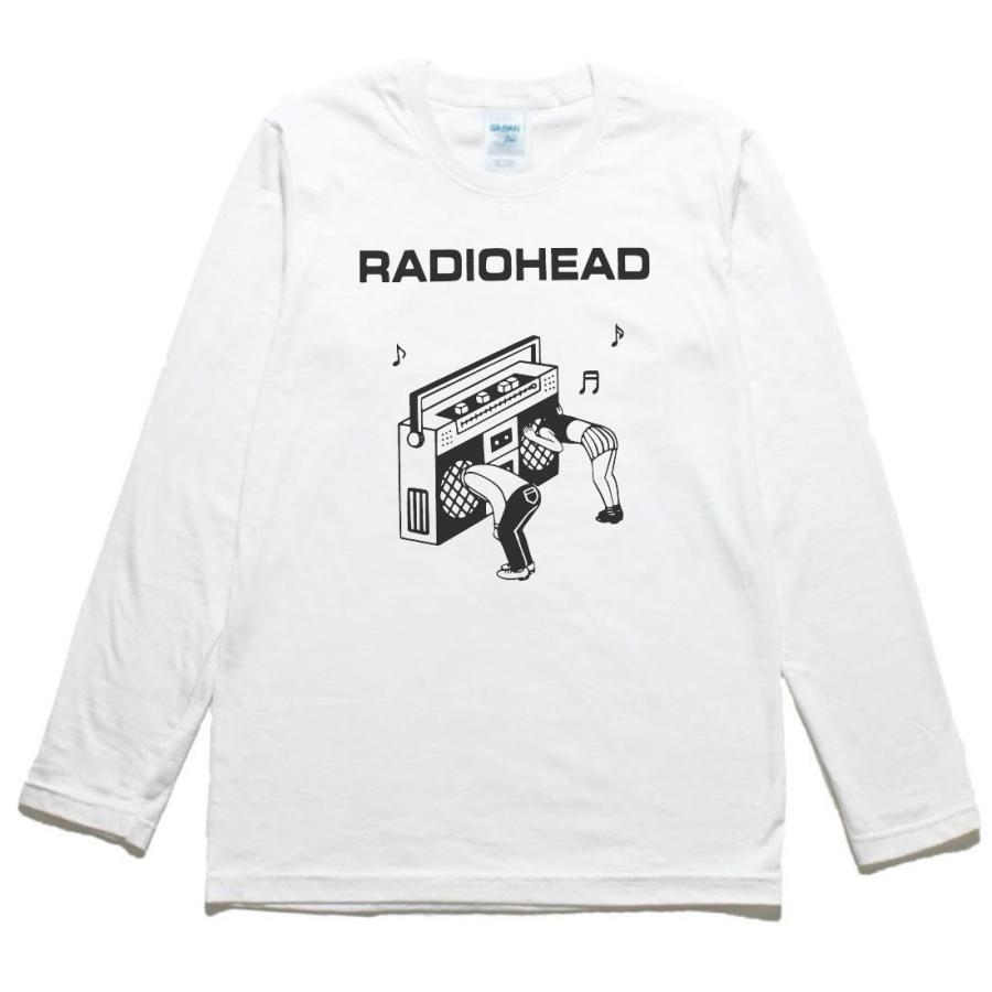 音楽 バンド RADIOHEAD 長袖 ロングスリーブ Tシャツ 白 : T 音楽 バンド RADIOHEAD 長袖 ロングスリーブ Tシャツ 白 : T
