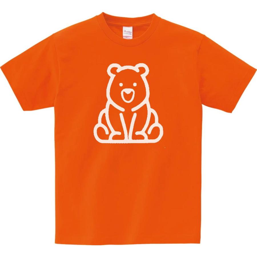動物・生き物 Tシャツ 動物 生き物 クマ 熊 オレンジ : Tシャツ
