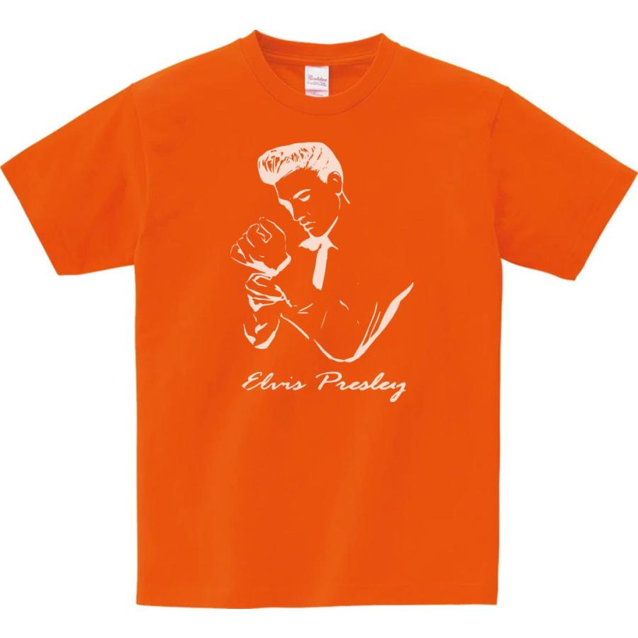 バンド ロック Tシャツ エルビスプレスリー Elbis Presley オレンジ