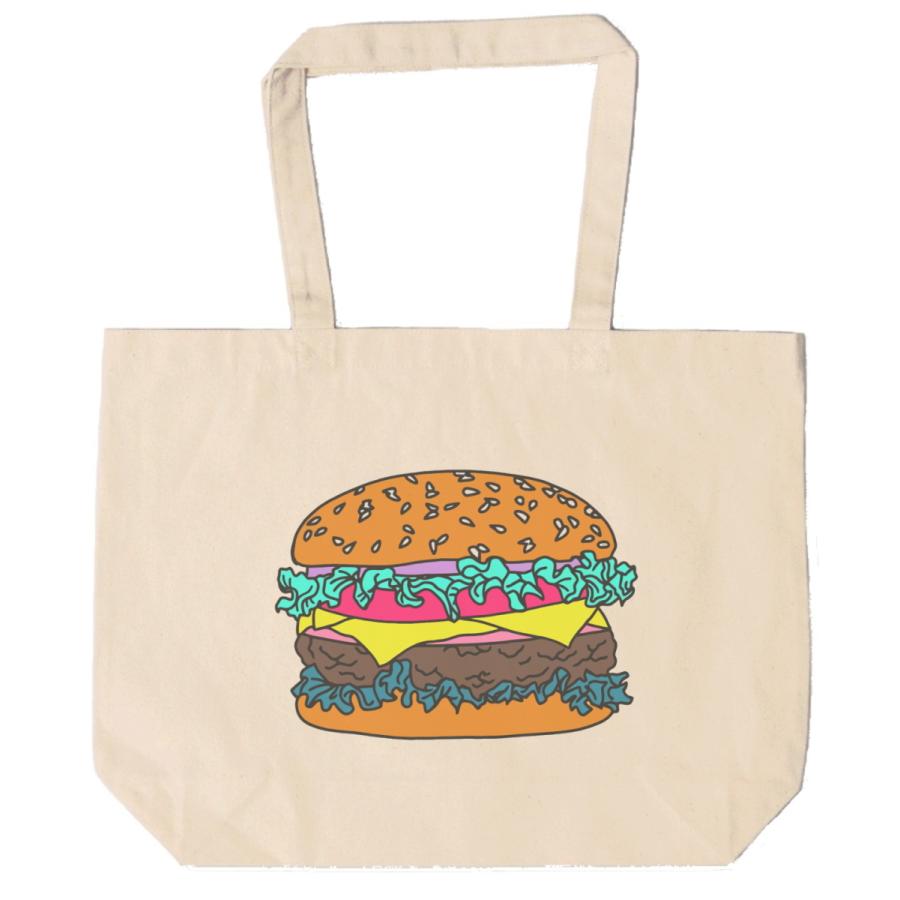 ハンバーガー トートバッグ キャンバス 12oz 綿100％ ナチュラル色  