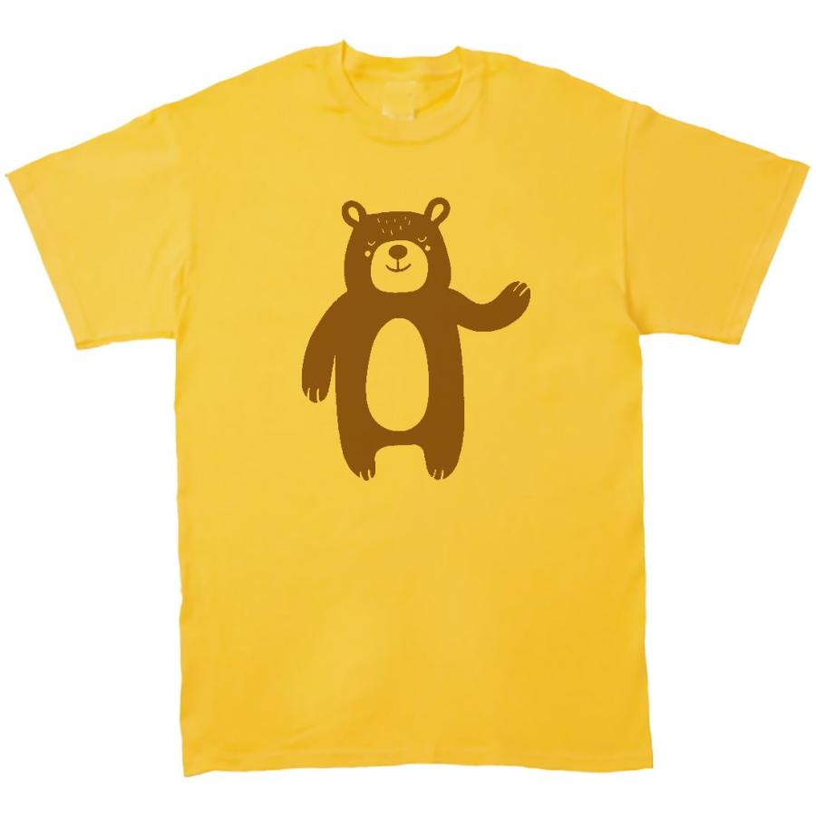 動物・生き物 Tシャツ 動物 生き物 クマ 熊 イエロー : Tシャツ