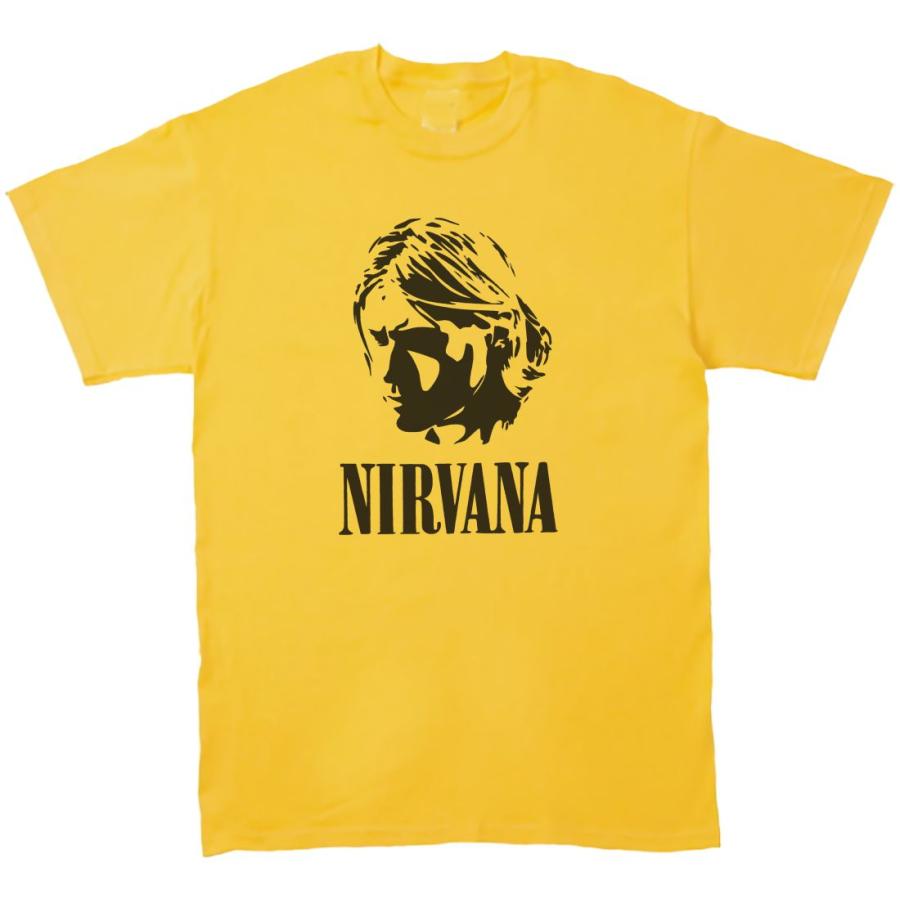 カートコバーン NIRVANA バンド ロック Tシャツ イエロー : Tシャツ