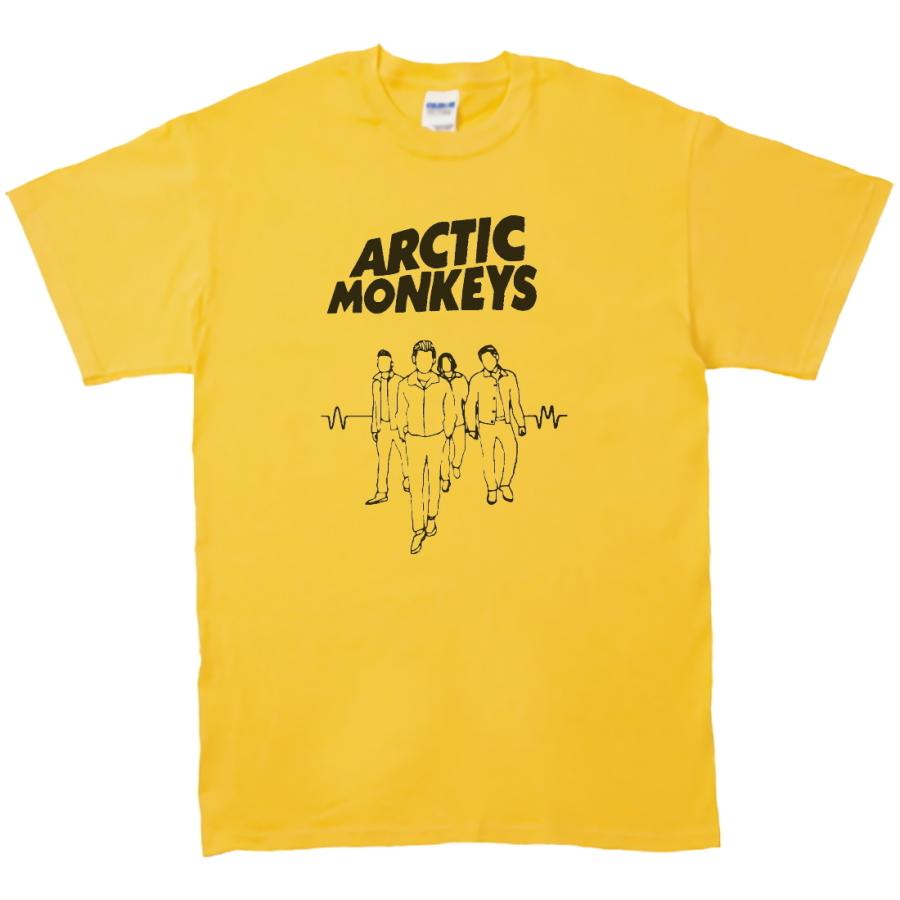 音楽・バンド・ロック・シネマ Tシャツ ARCTIC MONKEYS イエロー : T