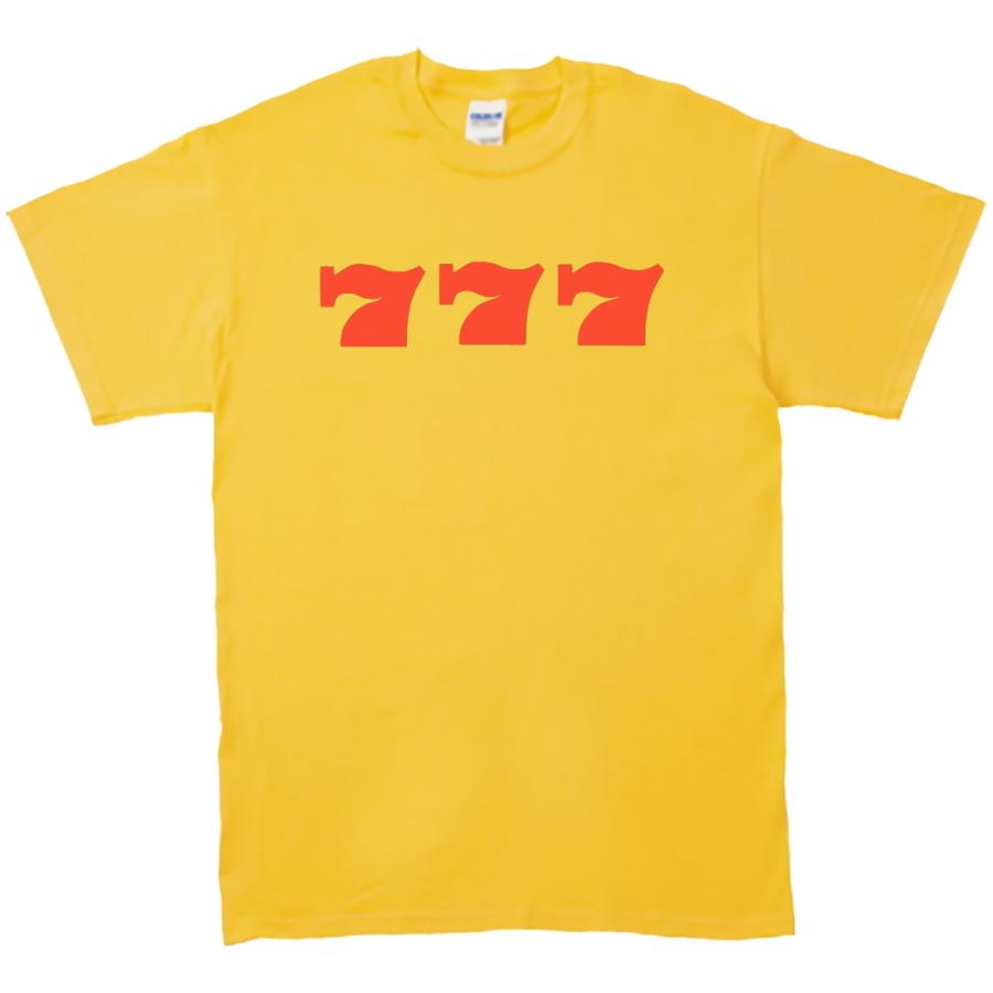 Tシャツ デザイン Tシャツ 777 スリーセブン イエロー : Tシャツ専門