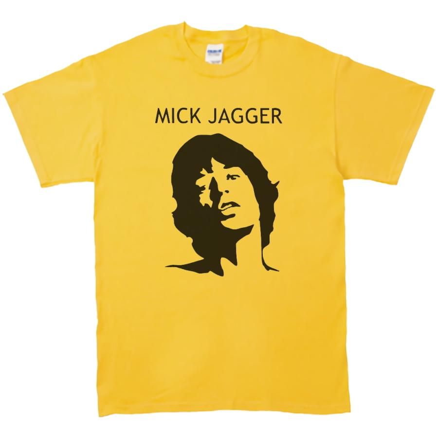 バンド ロック Tシャツ MICK JAGGER ミックジャガー イエロー バンド ロック Tシャツ MICK JAGGER ミックジャガー イエロー