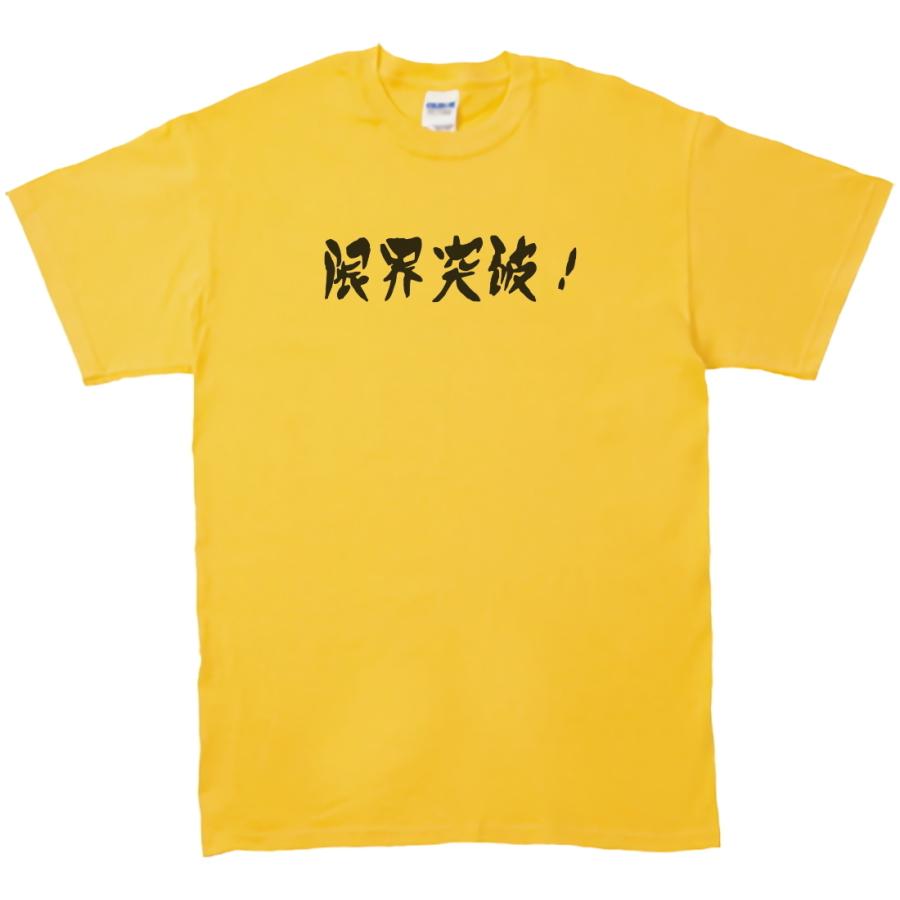 文字 Tシャツ 限界突破！ イエロー : Tシャツ専門店 T1500