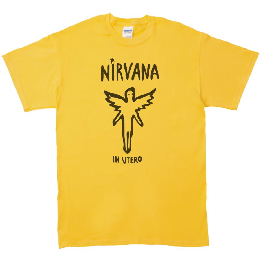 NIRVANA ニルヴァーナ バンド ロック Tシャツ イエロー : T NIRVANA ニルヴァーナ バンド ロック Tシャツ イエロー : T