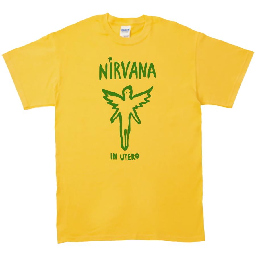 NIRVANA ニルヴァーナ バンド ロック Tシャツ イエロー : T NIRVANA ニルヴァーナ バンド ロック Tシャツ イエロー : T