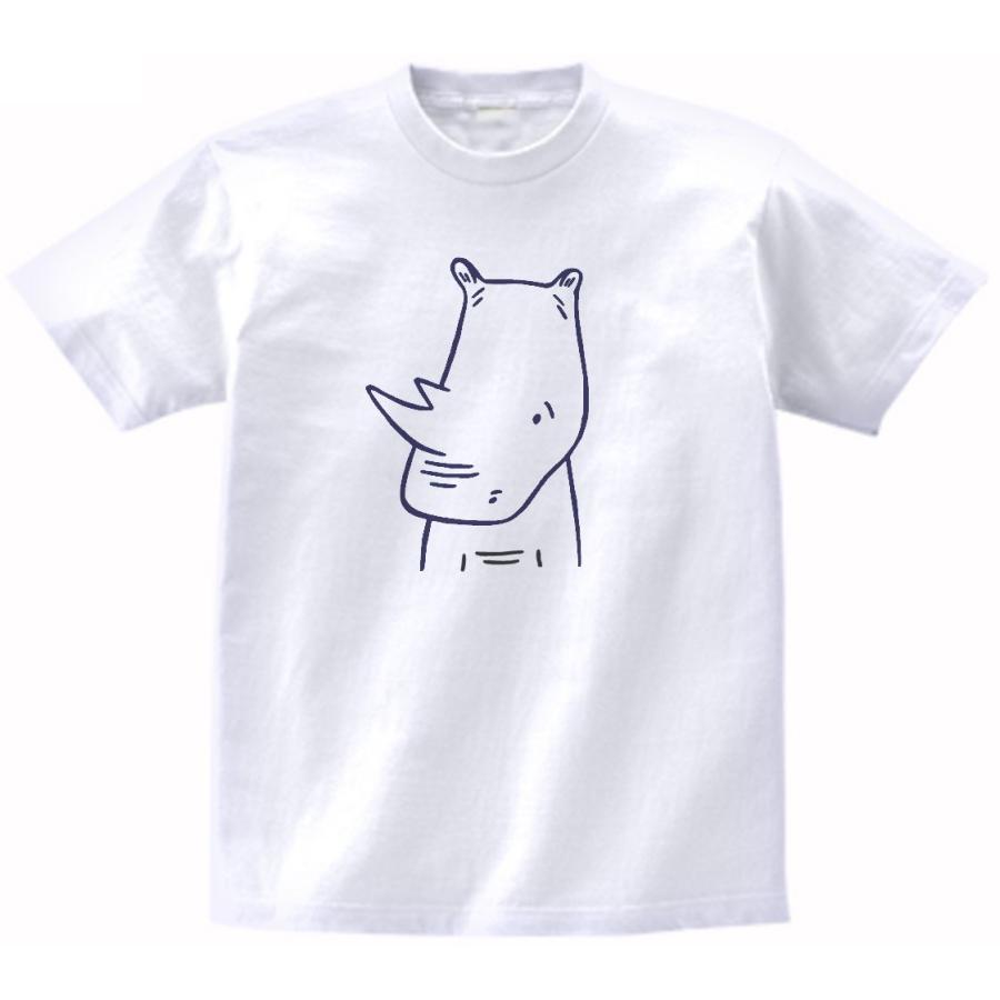 動物・生き物 Tシャツ 動物 生き物 サイ 白 : Tシャツ専門店 T1500