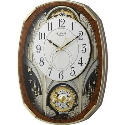 RHYTHM リズム クロック 電波掛け時計 からくり時計 メロディ付