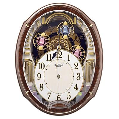 RHYTHM リズム クロック 電波掛け時計 からくり時計 スモールワールド