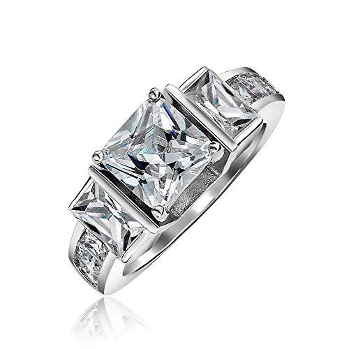 大特価 ブリング ジュエリー Bling Jewelry スターリング シルバー 2ct プリンセス カット Cz 3 ストーン リング 海外取寄せ品 第1位獲得 Www Skylanceronline Com