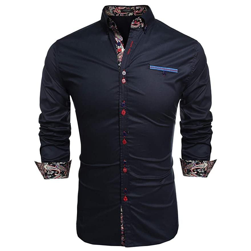 定価から3０ オフ Coofandy メンズ ファッション スリム フィット ドレス シャツ カジュアル シャツ 01 ダーク ブルー スモール 海外取寄せ品 高知インター店 Www Skylanceronline Com